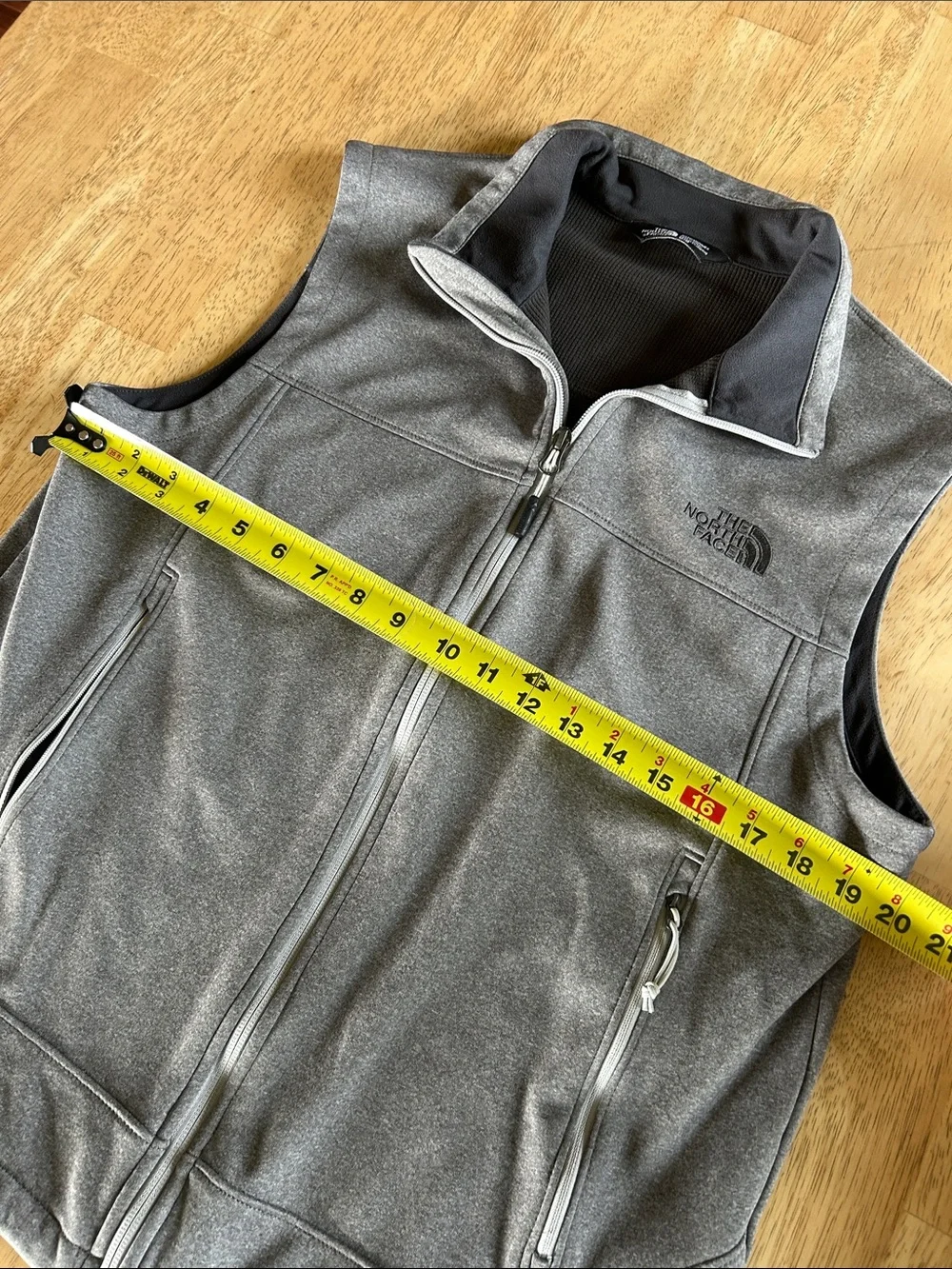 The North Face Men's Heather Gray Softshell Vest - Full Zip